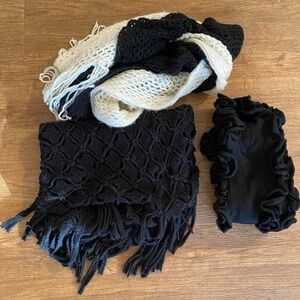 Bundle of (3) Black Scarves